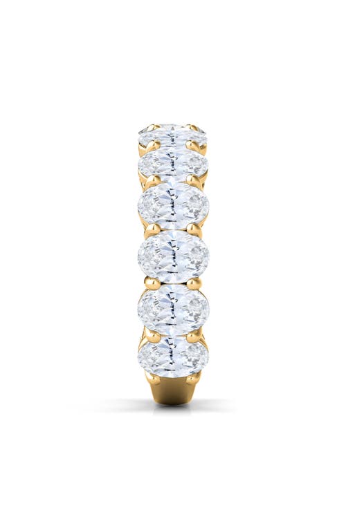 Hautecarat 3/4 Oval Cut Lab Created Diamond Eternity Ring In Yellow Gold