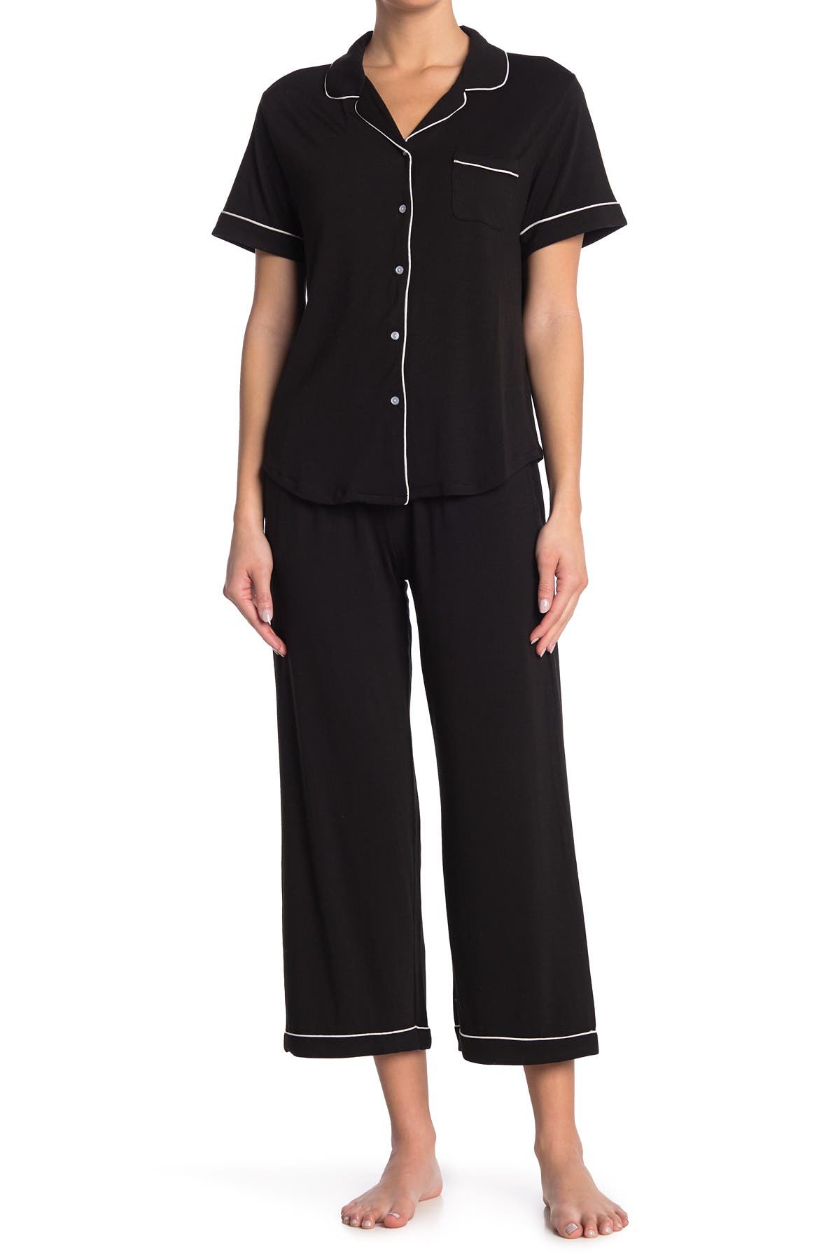 Flora by Flora Nikrooz Annie Matching Pajama Set - Black at Nordstrom Rack