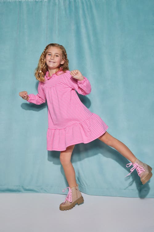 Bisby Kids' Knit Jody Dress In Pink Stripe