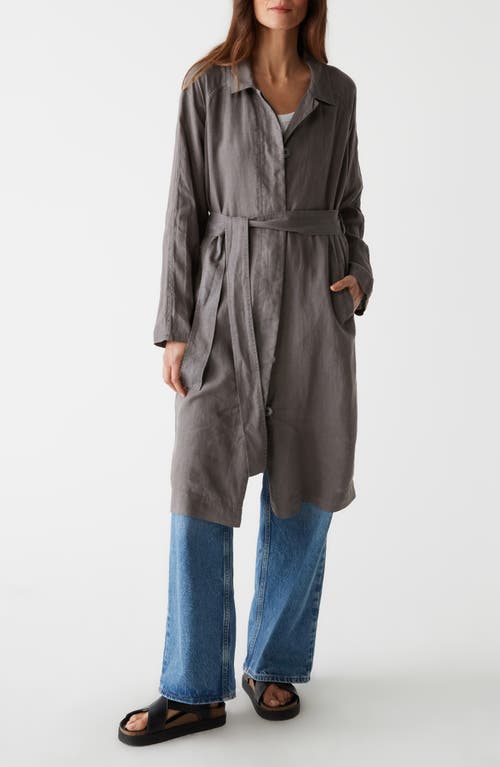 Belinda Belted Linen Coat in Oxide