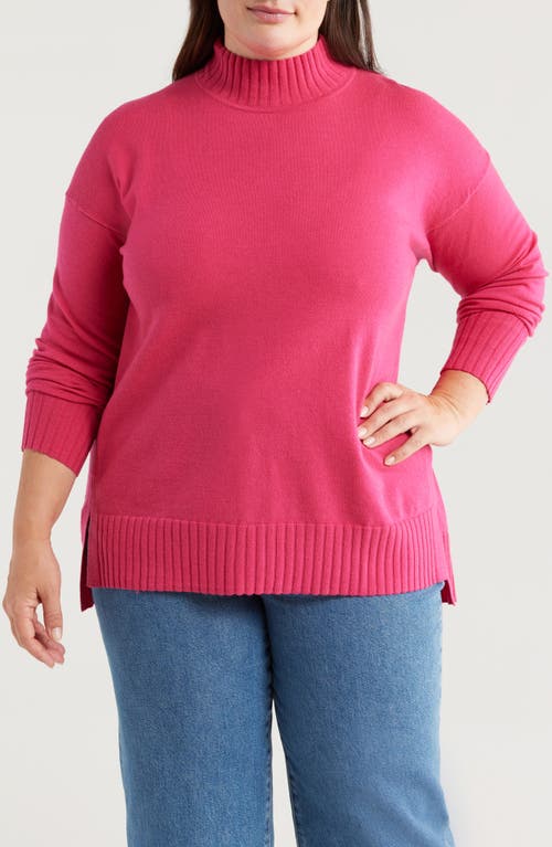 Shop Caslonr Caslon(r) Mock Neck Tunic Sweater In Pink Electric