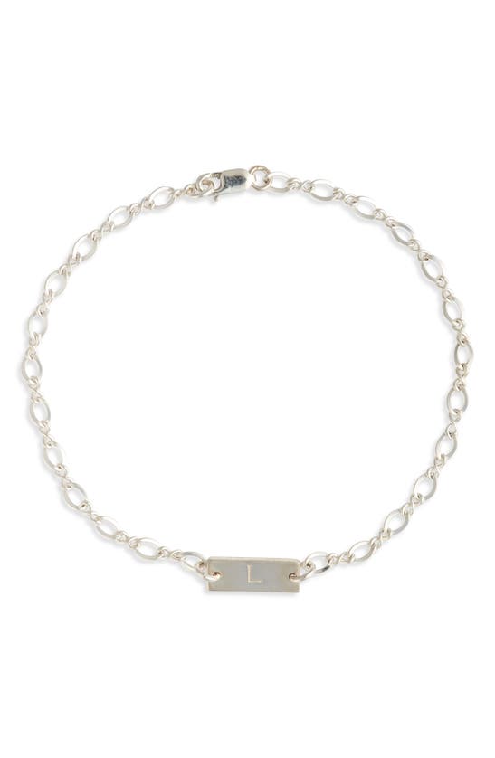 Shop Nashelle Hadley Initial Bar Bracelet In Sterling Silver - L