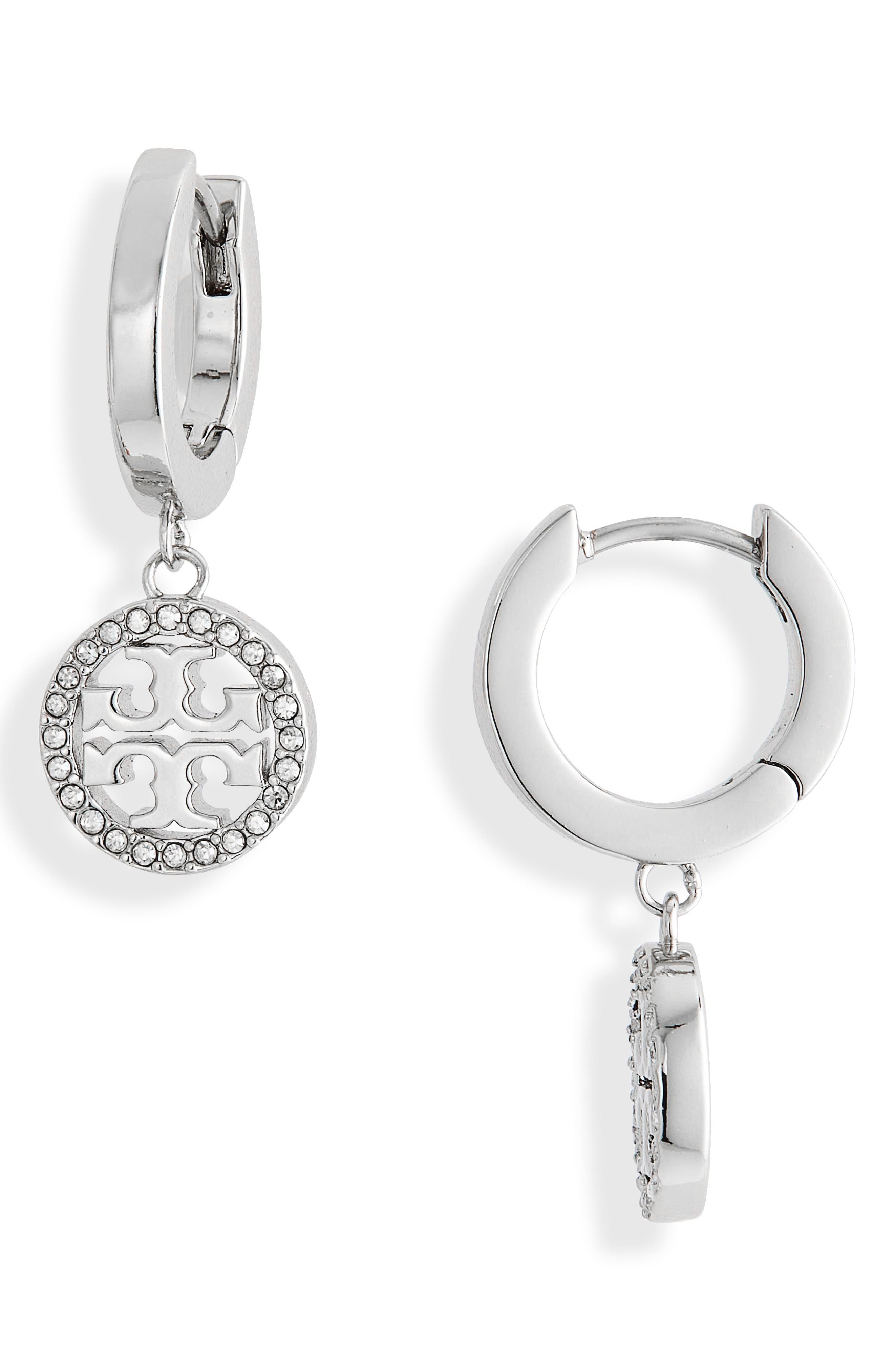 tory burch hoop earrings silver