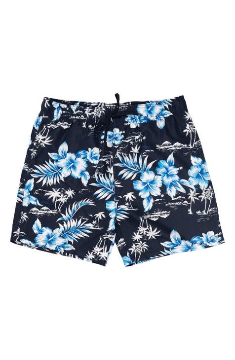 Tropical Print Board Shorts