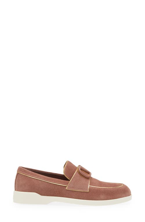 Shop Valentino Garavani Leisure Flows Loafer In Brownish Orange/antique Brass