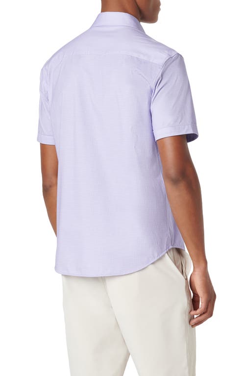 Shop Bugatchi Miles Ooohcotton® Pin Dot Short Sleeve Button-up Shirt In Lilac