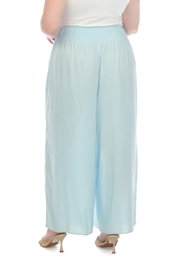 Boho Me Smocked Wide Leg Pants In Chambray