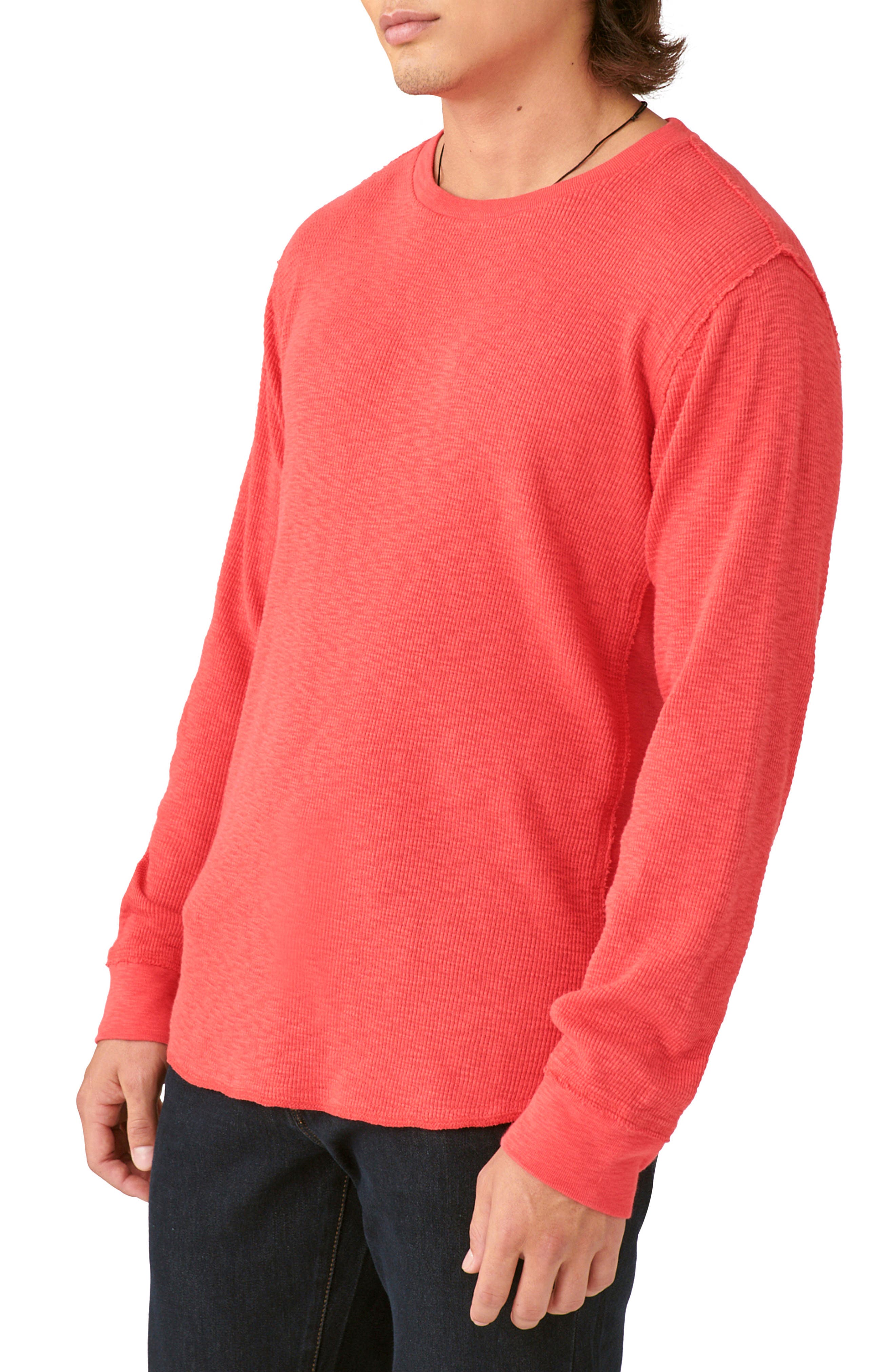 Lucky Brand Garment Dye Thermal Cotton Top in True Red