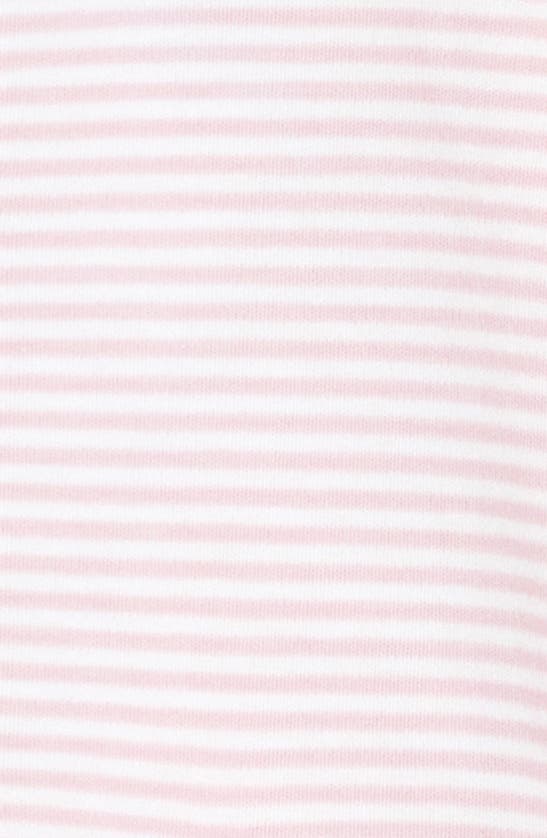 Kissy Kissy Simple Stripe Pima Cotton Footie In Pink