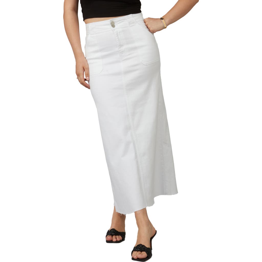 Lola Jeans Madlyn High Rise Maxi Skirt In White
