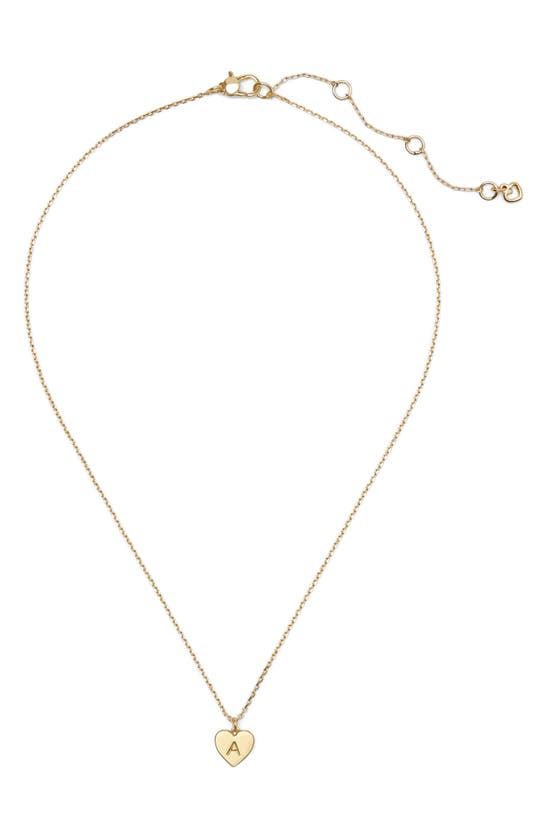 Shop Kate Spade Initial Heart Pendant Necklace In Gold - A