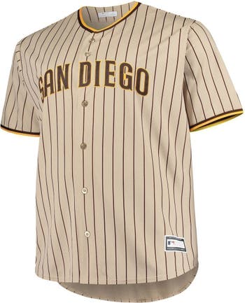 Men's White/Brown San Diego Padres Big & Tall Home Replica Team Jersey 