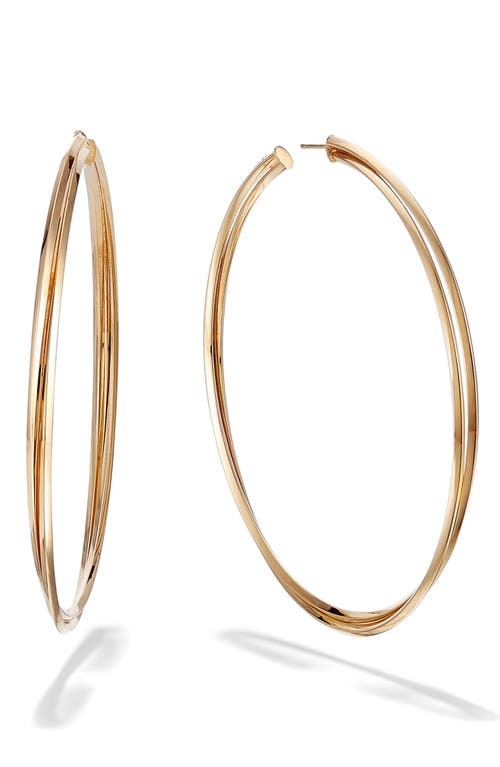 Jewelry Crossover Royale Hoop Earrings in Yellow Gold