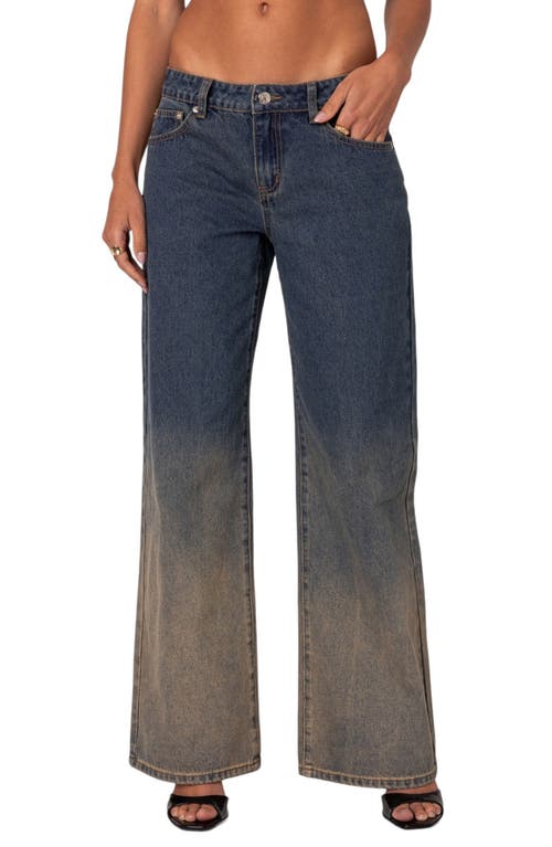 Edikted Mud Wash Slouchy Wide Leg Jeans In Mix