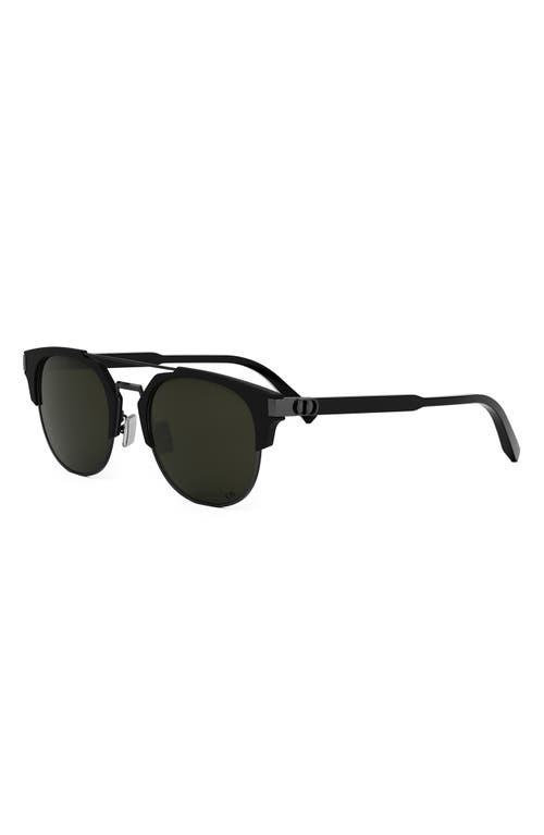 Shop Dior Cd Icon R1u 55mm Round Sunglasses In Matte Black/green