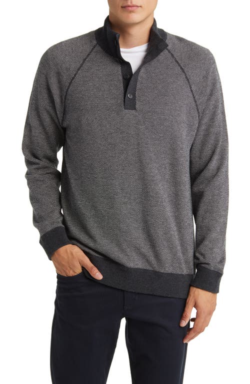 Vince Birdseye Jacquard Wool & Cotton Pullover In Gray