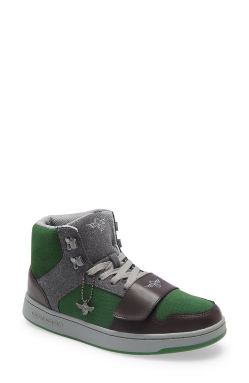 Creative Recreation Cesario Hi XXI Sneaker in Brown/Green/Charcoal