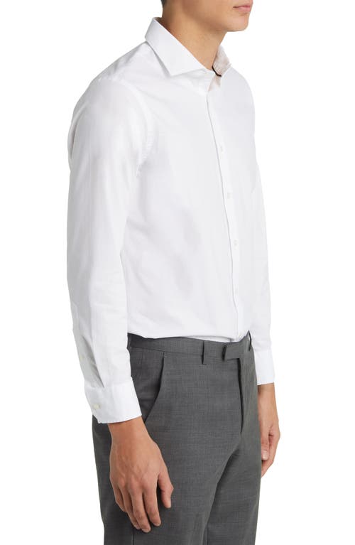 Nordstrom Trim Fit Tech-smart Plaid Coolmax® Non-iron Dress Shirt In White