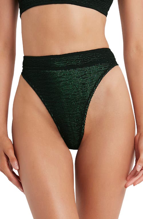 BOUND by Bond-Eye Savannah High Waist Bikini Bottoms in Black/Neon Green
