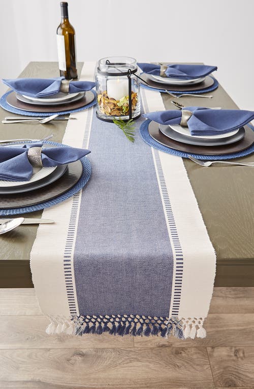 Design Imports French Blue Dobby Stripe Table Runner In Blue