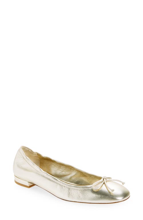 Shop Stuart Weitzman Bria Ballet Flat In Light Gold