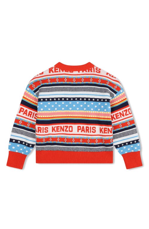 Shop Kenzo Kids' Stripe Crewneck Sweater In Ivory