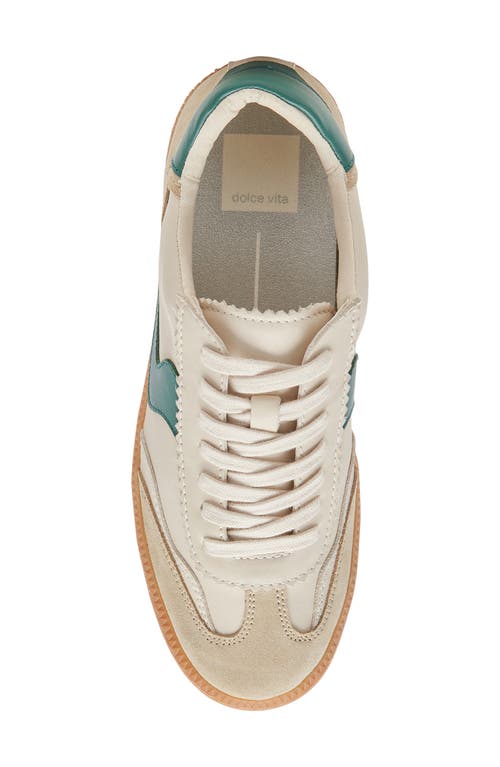 Shop Dolce Vita Notice Sneaker In White/green Leather