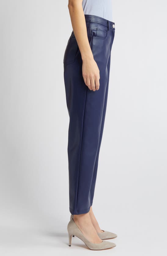 Shop Halogen ® 5-pocket Faux Leather Pants In Classic Navy