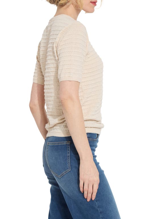 Shop Lyssé Smocked Short Sleeve Sweater In Panna Cotta