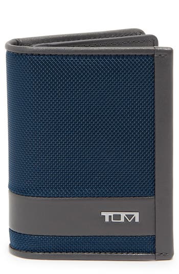 Shop Tumi Alpha Gusseted Card Case In Navy/grey