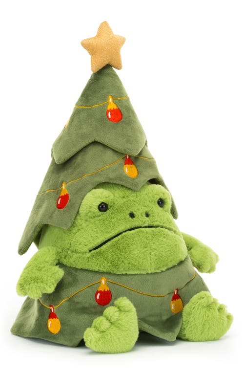 Jellycat Christmas Tree Ricky Rain Frog Stuffed Animal in Green 