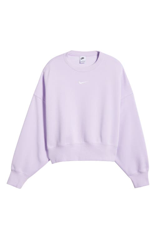 Shop Nike Phoenix Fleece Crewneck Sweatshirt In Violet Mist/sail