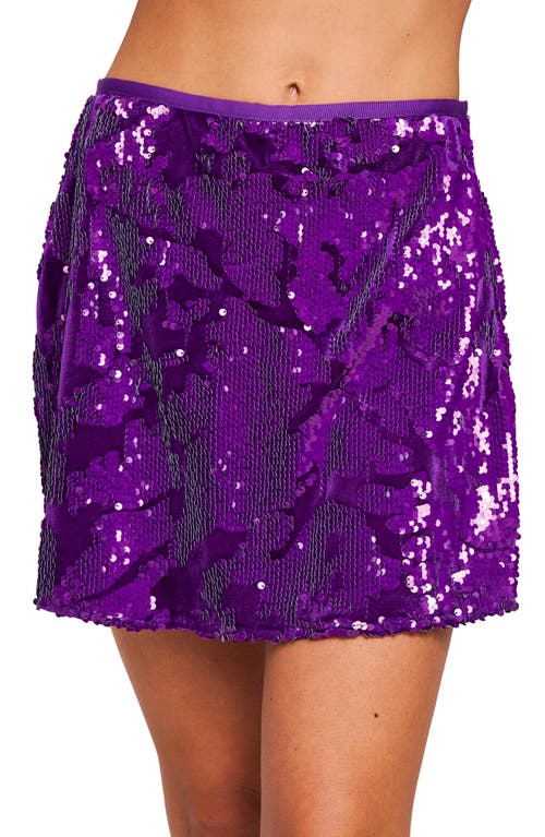 CIEBON Xiona Sequin Miniskirt in Purple 