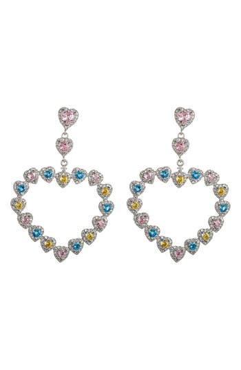 Eye Candy Los Angeles Chiara Cubic Zirconia Heart Drop Earrings In Gold