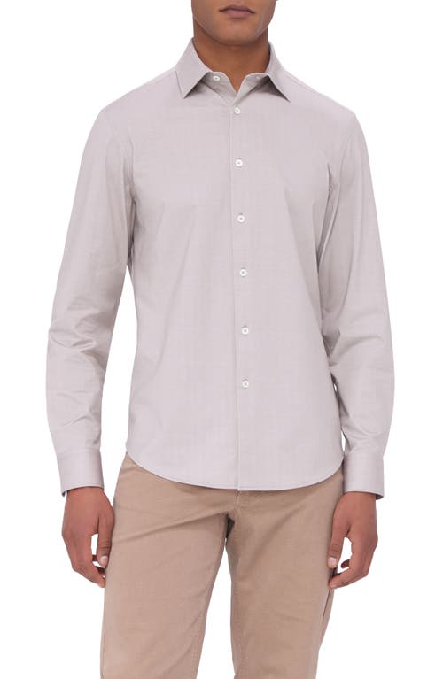 Bugatchi Jimmy OoohCotton® Herringbone Button-Up Shirt in Desert 