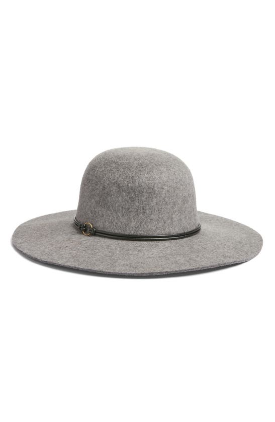 Shop Nordstrom Wide Brim Wool Floppy Hat In Grey Light Heather Combo