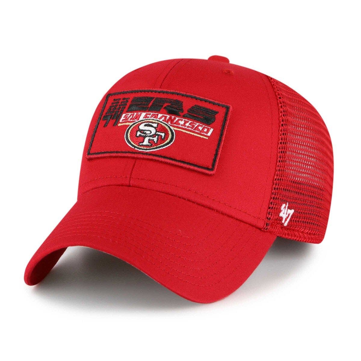 Men's '47 Scarlet/Natural San Francisco 49ers Five Point Trucker Clean Up  Adjustable Hat