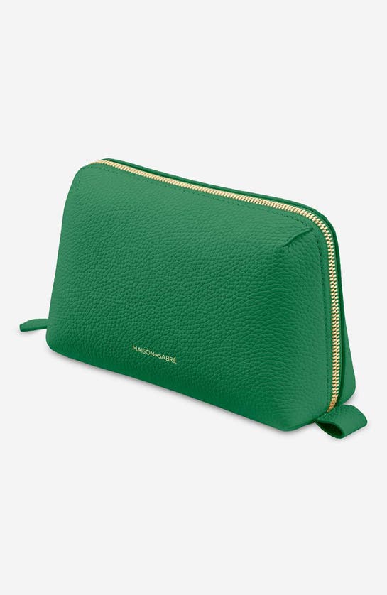 Maison De Sabre Maison De Sabré Leather Tech Pouch In Emerald Green