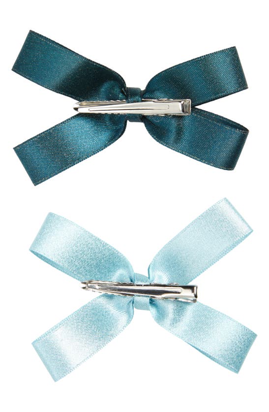 Shop Bp. 2-pack Bow Alligator Hair Clips In Green- Blue