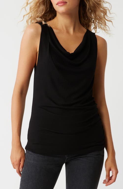 Shop Michael Stars Jeanette Cowl Neck Tank In Black