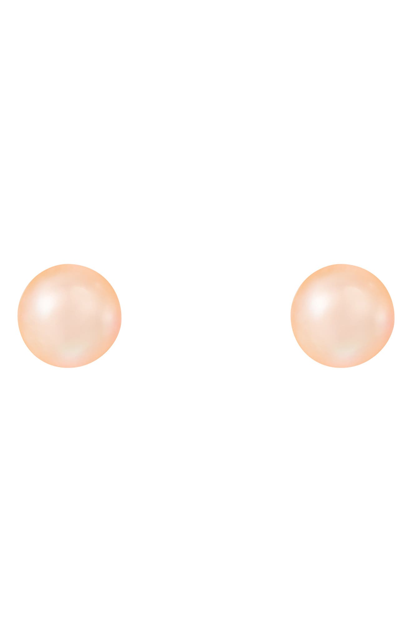 Splendid Pearls 8mm Pink Freshwater Pearl Round Stud Earrings