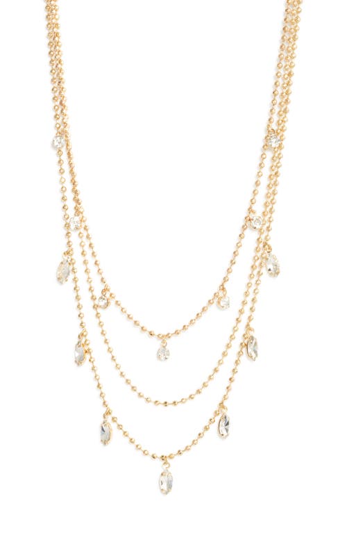 Stella + Ruby Twinkle Toes Layered Necklace in Crystal