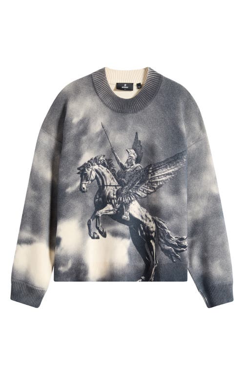 Shop Represent Bellerophon Cotton & Wool Sweater In Grey Multi