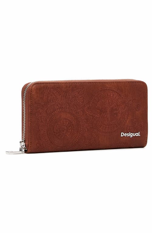 Shop Desigual Mone Dejavu Faux Leather Wallet In Brown