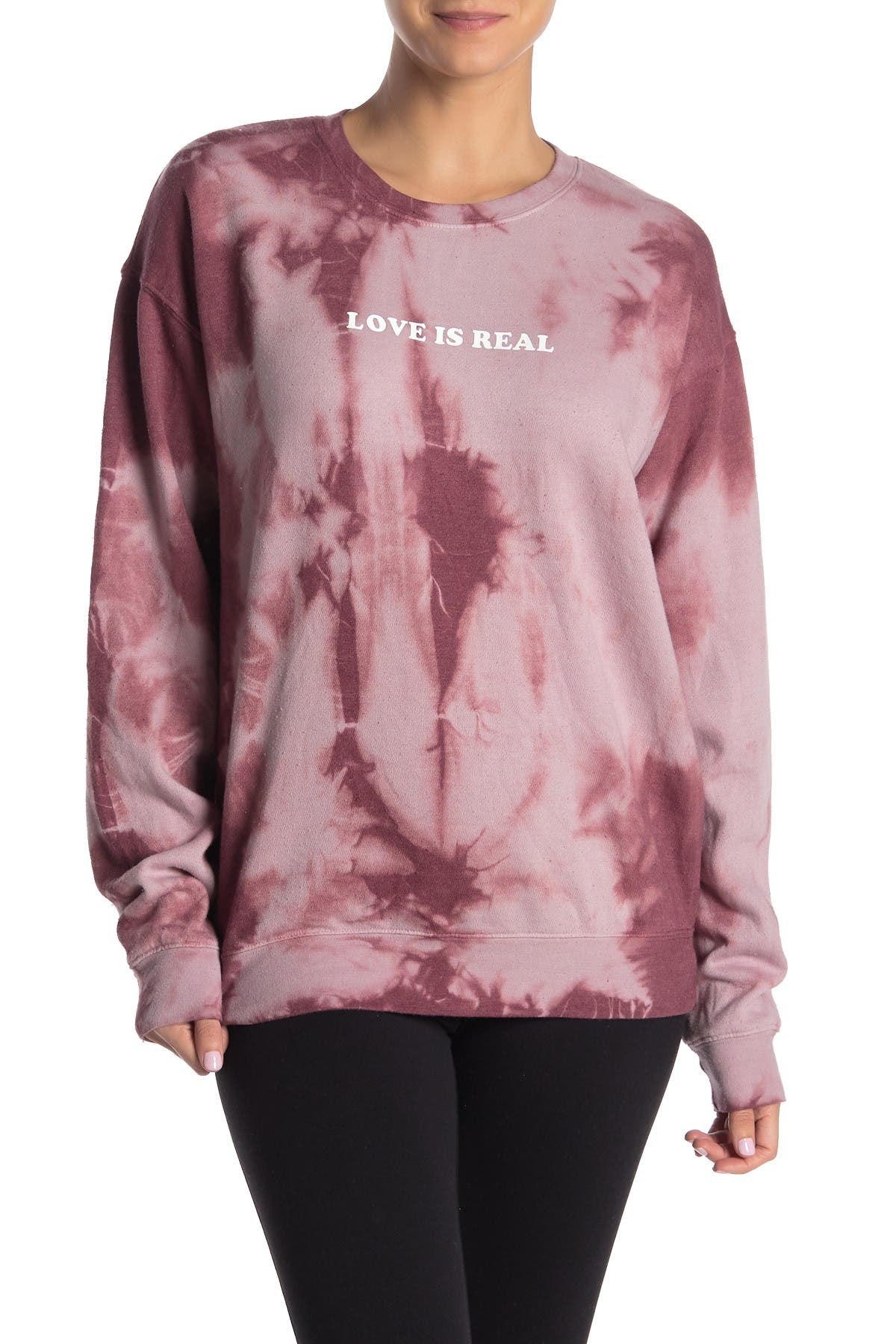 Betsey Johnson Womens Multi Tie Dye Oversized Sweatshirt