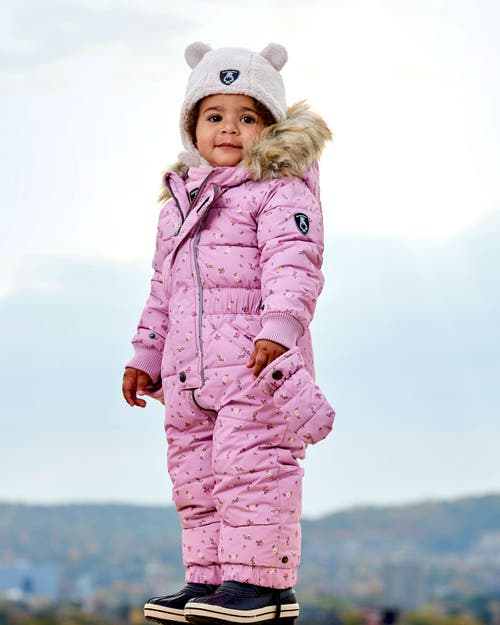 Shop Deux Par Deux Baby Girl's One Piece Baby Snowsuit Rose Printed Mini Flowers