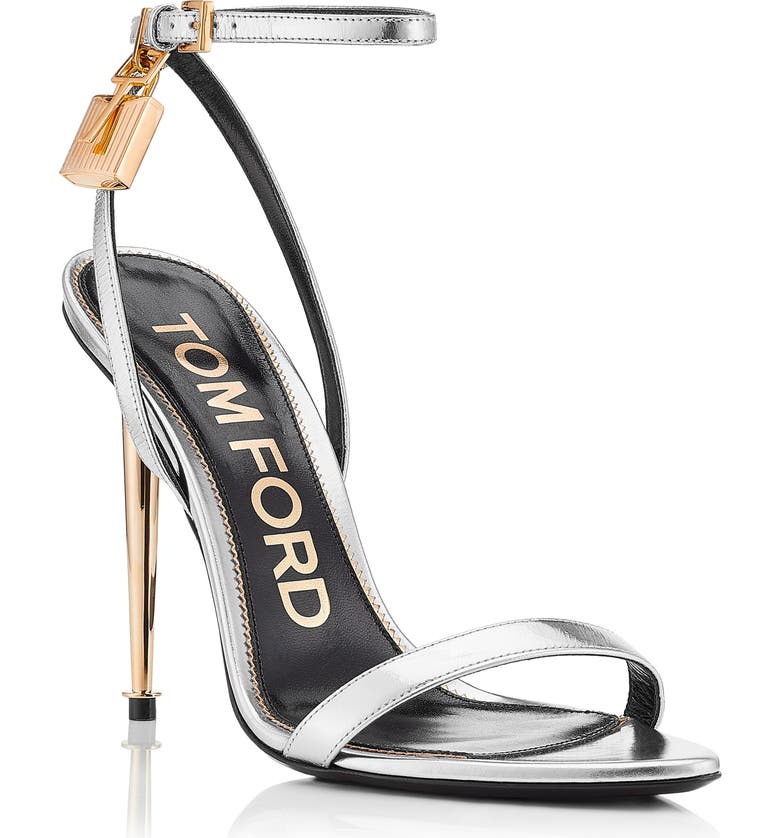 TOM FORD Padlock Naked Metallic Pointy Toe Sandal | Nordstrom