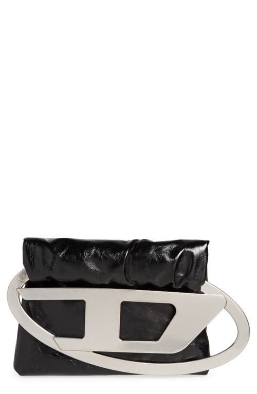 DIESEL Big-D Leather Pouch in Black Shine at Nordstrom