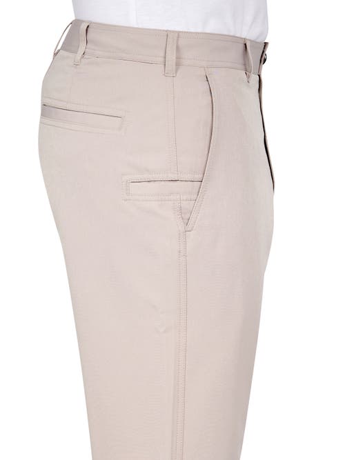 Construct Con.struct Solid Flat Front Performance Pants In Khaki