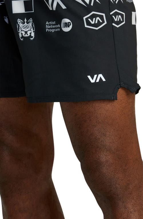 Shop Rvca Yogger Stretch Athletic Shorts In All Brand Black